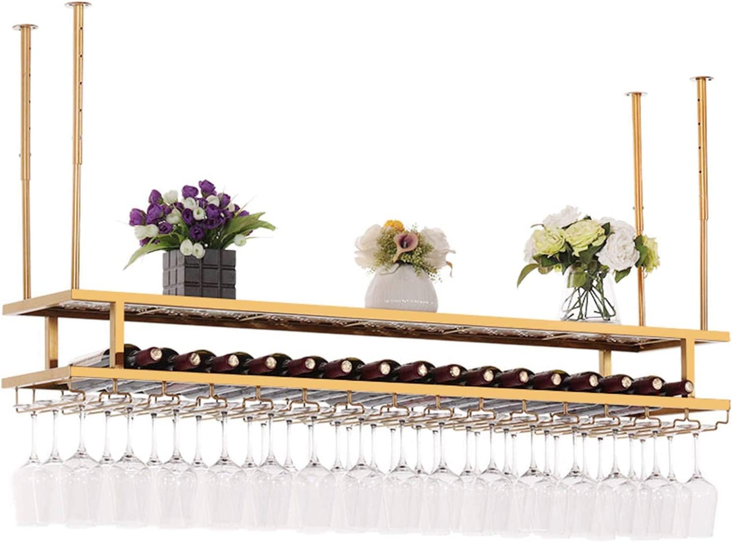 Wall-Mounted Wine Rack with Adjustable Height and Width 100cm