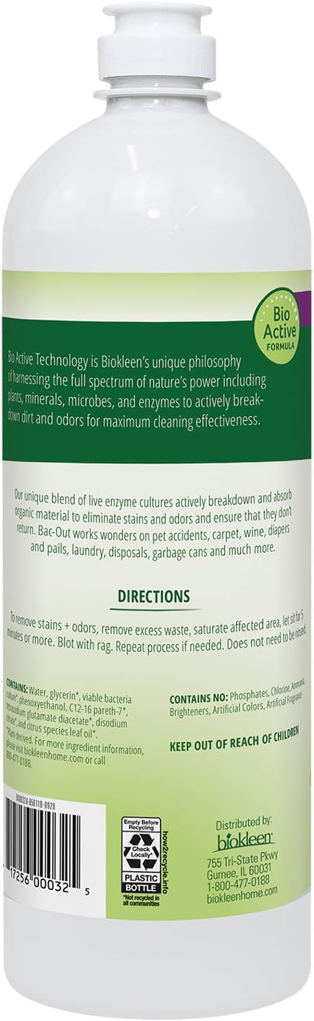 Biokleen Bac Out Stain Odor Eliminator 32 oz