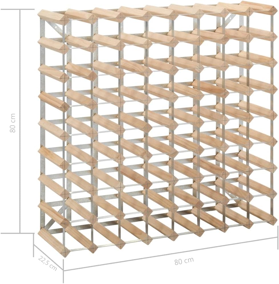vidaXL Solid Pinewood Wine Rack for 72 Bottles