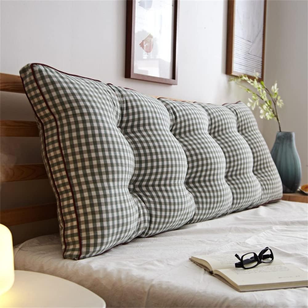 ZZYK Long Rectangular Wedge Pillow with Plaid Fleece