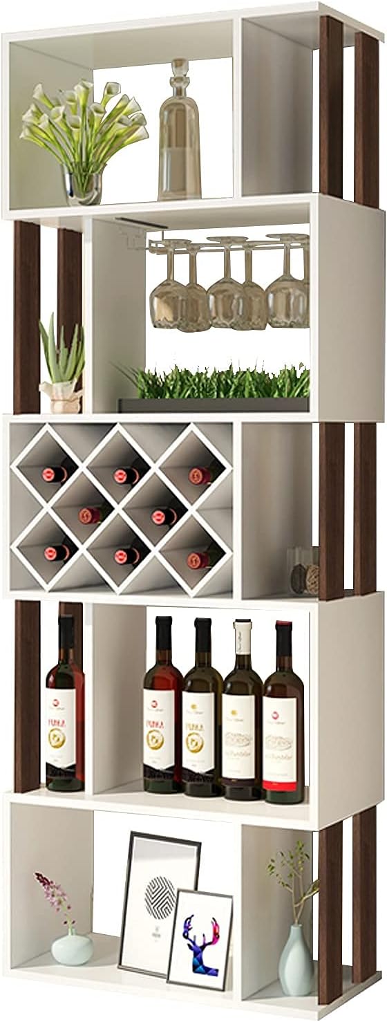 Freestanding 5-Tier Wood Wine Rack for Home Decor