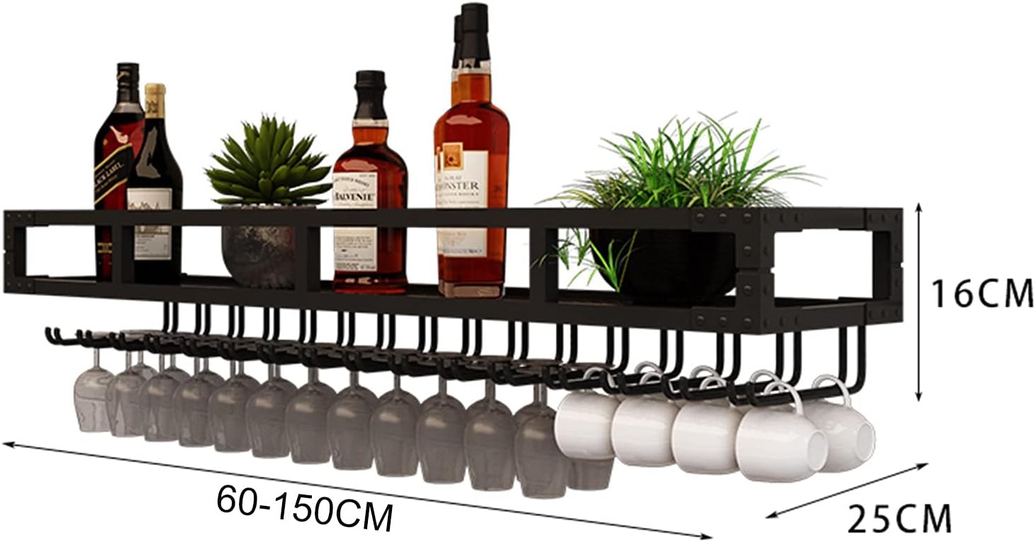 ZJDYDY Wall-Mounted Wine Rack - Space-Saving Wrought Iron Holder
