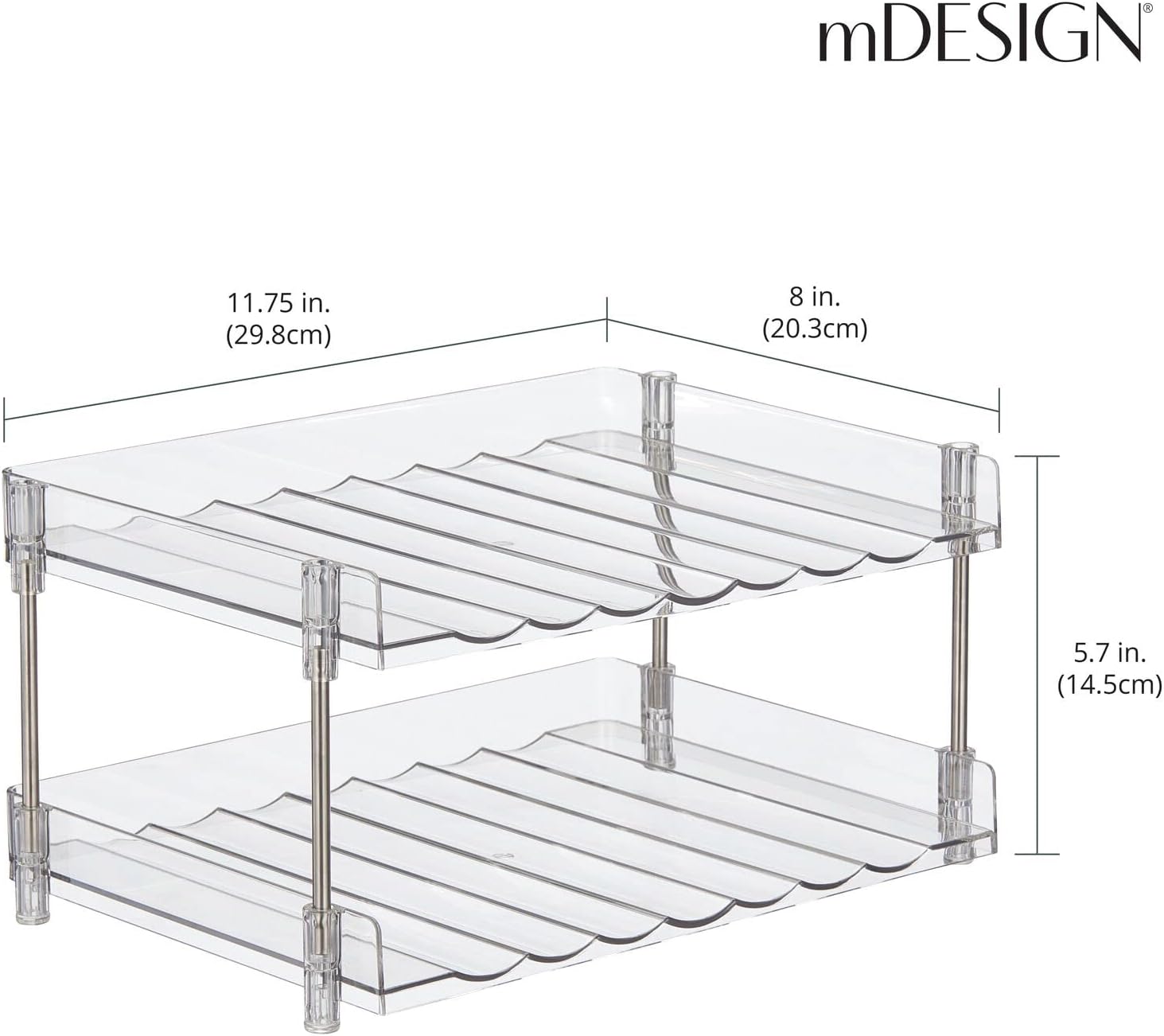 mDesign Free-Stand Stackable 2-Tier Beverage Rack