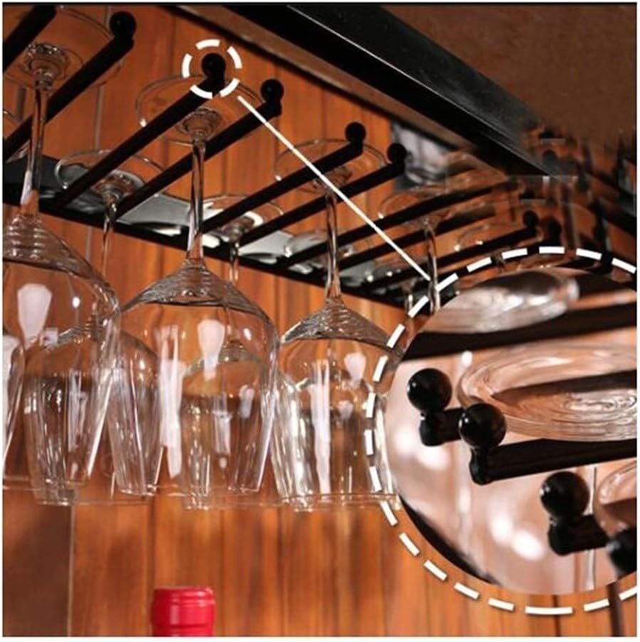 Creative Wine Glass Rack Metal Holder for Home Bar 60x30cm Black Copper