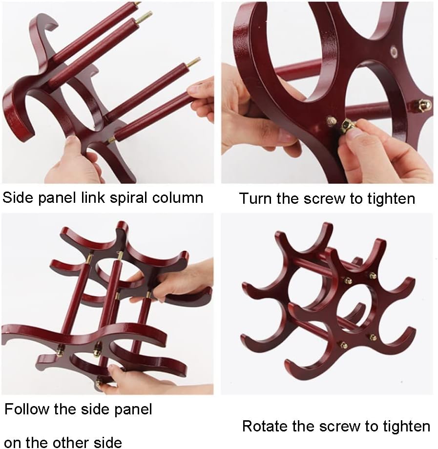 LYRWISHLTD 3 Bottle Tabletop Wine Rack Wooden Design