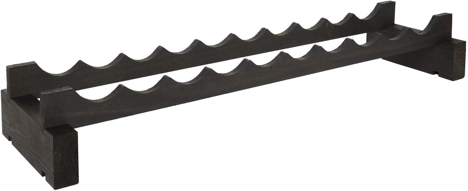 10 Bottle Wide Wine Rack Natural Pine