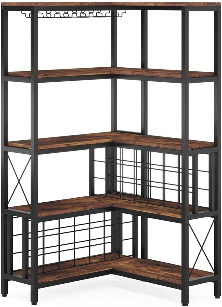 Industrial Freestanding Wine Cabinet with Storage