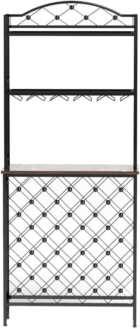 ETAZMDITE 3-Tier Industrial Wine Rack Bar Table