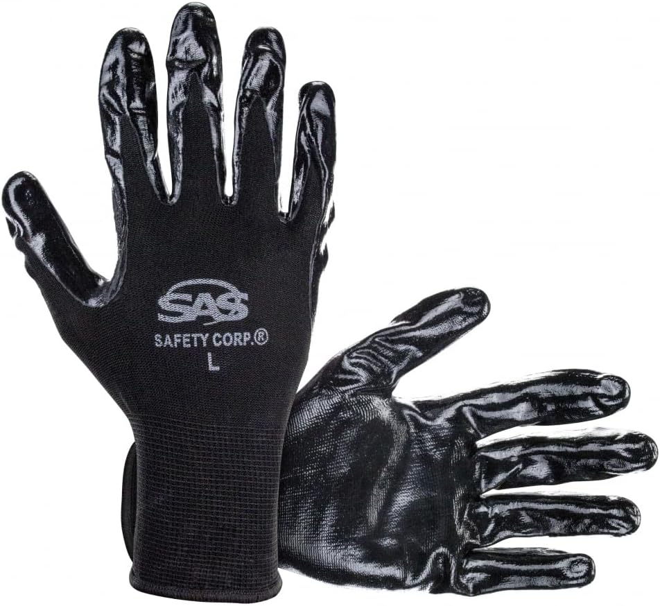 SAS Safety 640-1908 PawZ Gloves Black Nylon Med