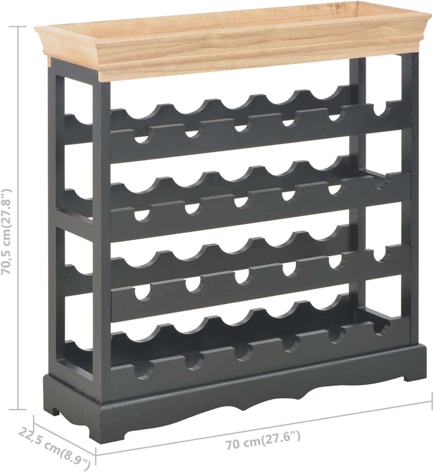 Jiaocha Freestanding Wine Cabinet with 4 Shelves and Top Tray