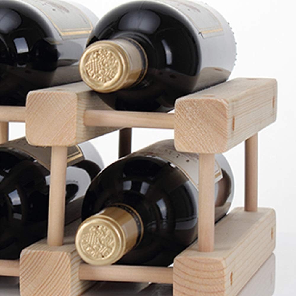 REMIGHTELY Solid Wood Wine Rack - 8 Bottles DIY Assembly