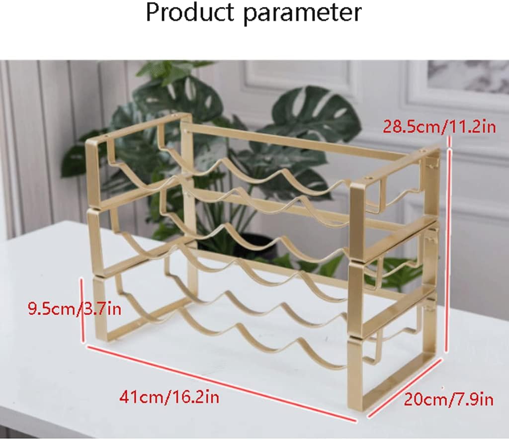 Habiba Wrought Iron Wine Rack with Groove Design