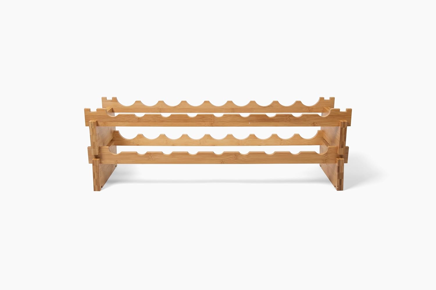 Red Bloomy Bamboo Stackable Wine Rack 72 Bottle