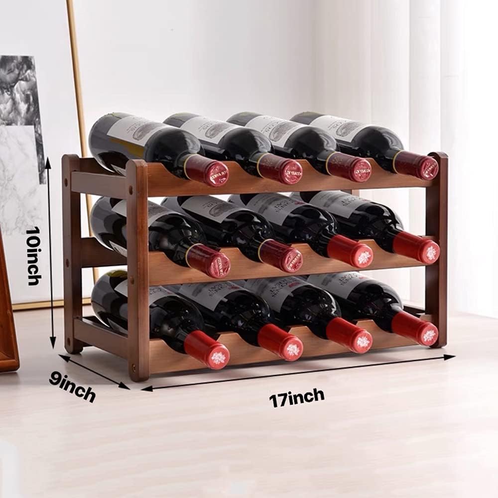 Aeumruch Freestanding 3 Tier Wine Rack for 12 Bottles