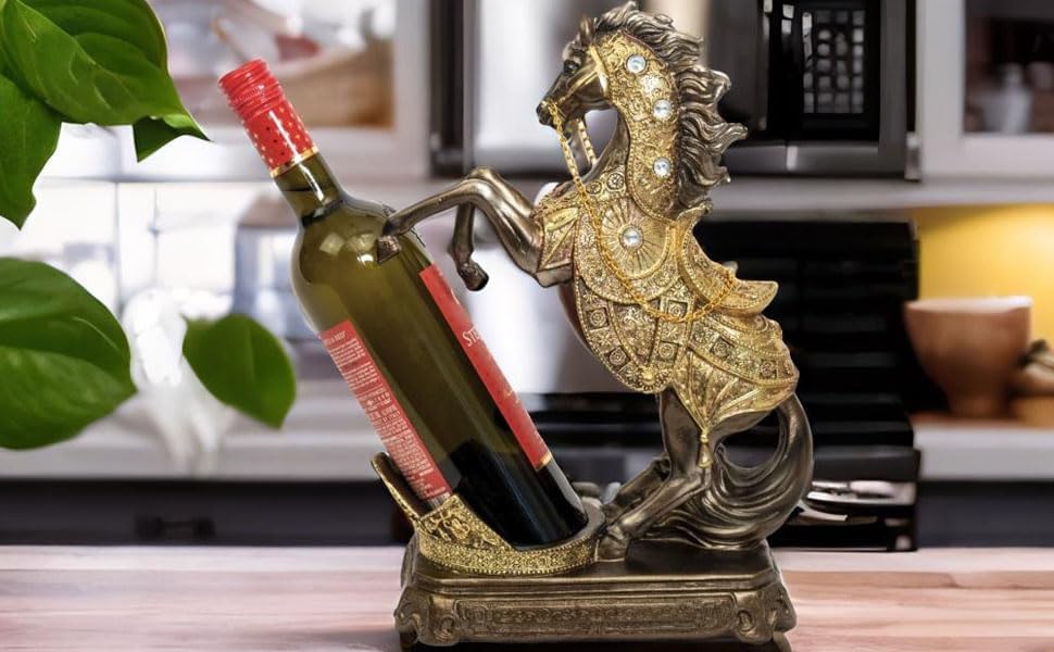 Dalax Horse Wine Bottle Holder Tabletop Decor