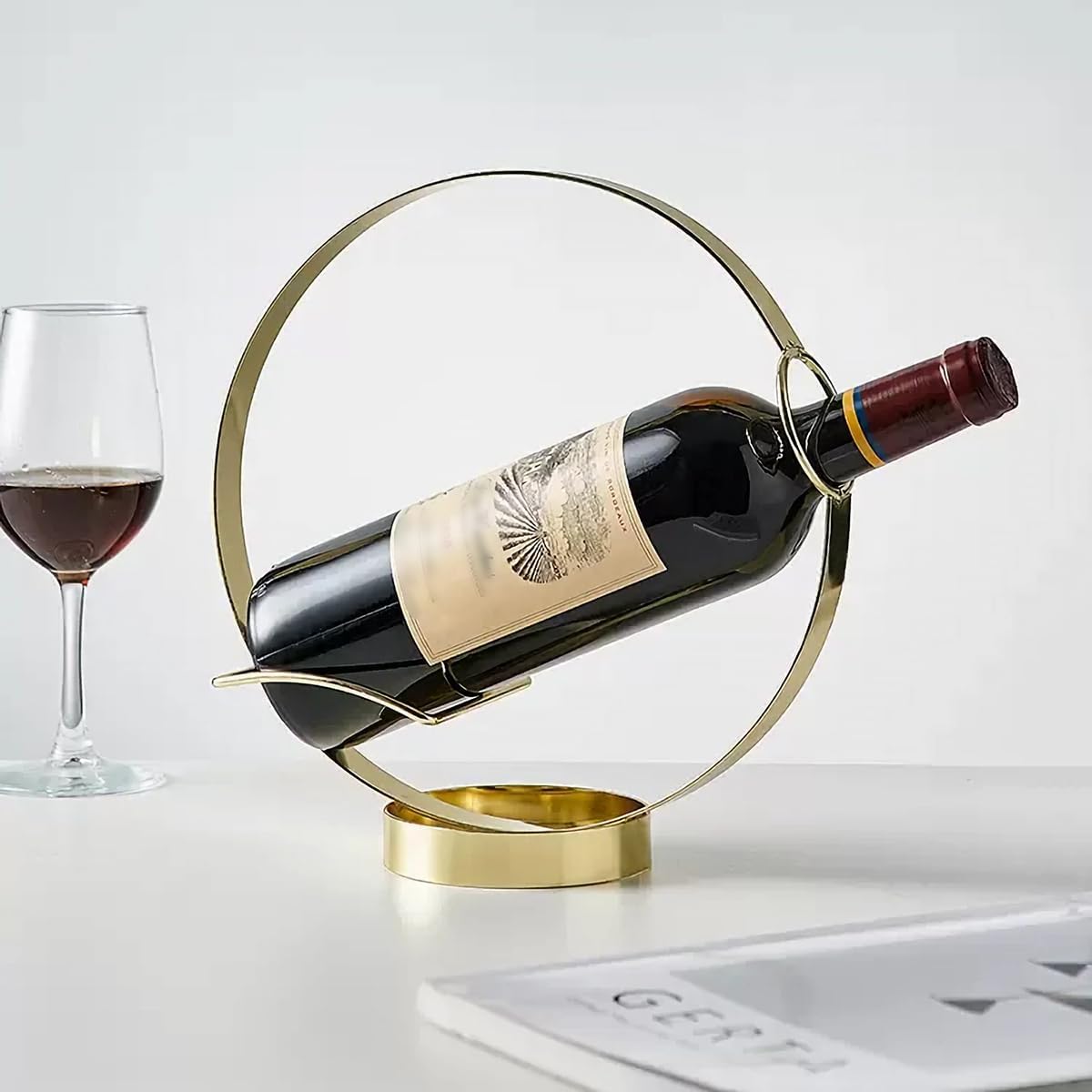 GeLive Elegant Single Wine Bottle Holder Stand