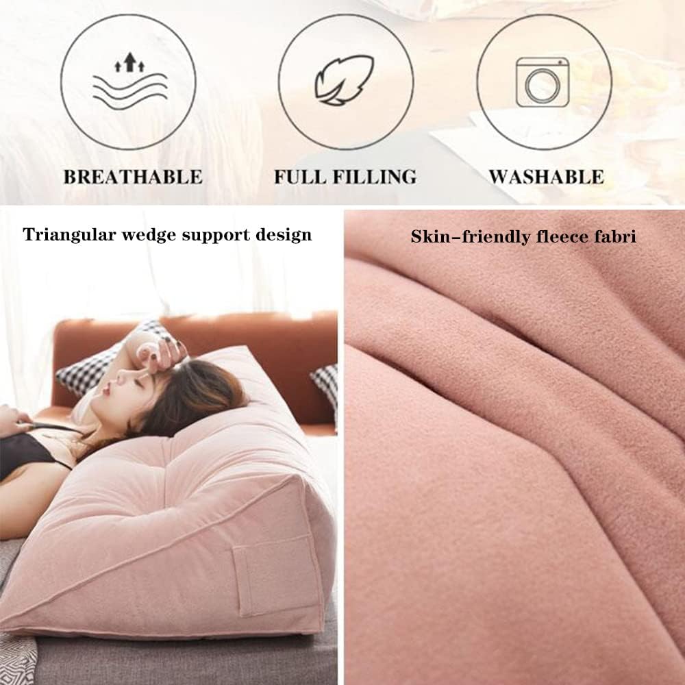 ZZYK Soft Reading Pillow with Headboard Support - Pink 314in