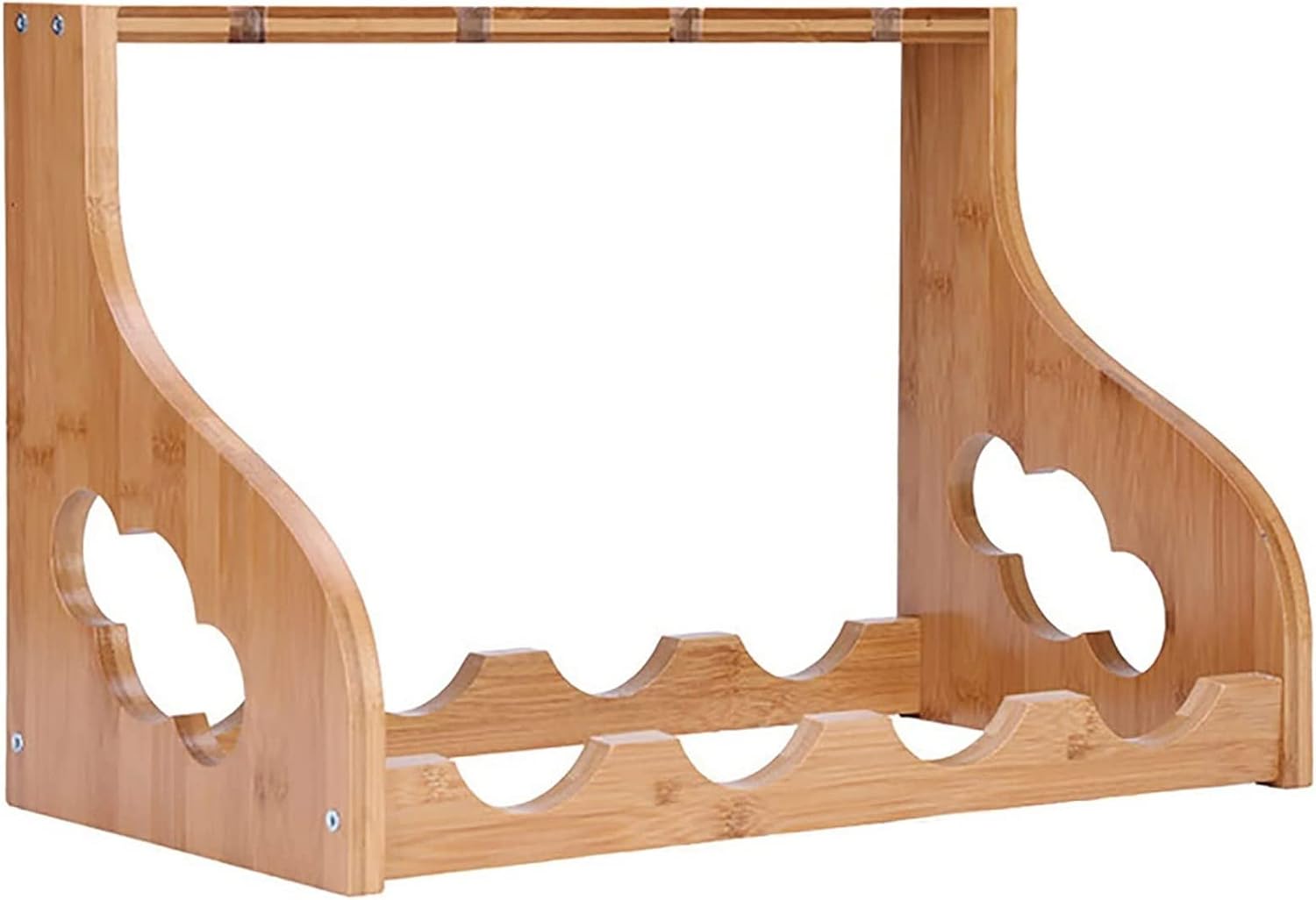 Wood Wine Rack for 4 Bottles Free Standing Display Cabinet