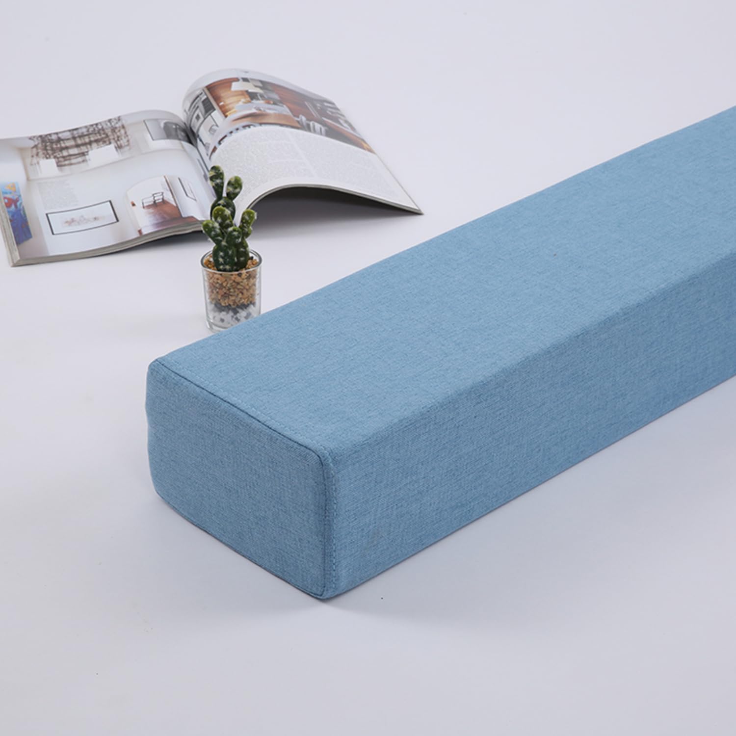 Linen Bed Gap Filler Queen King Size Blue 4x3
