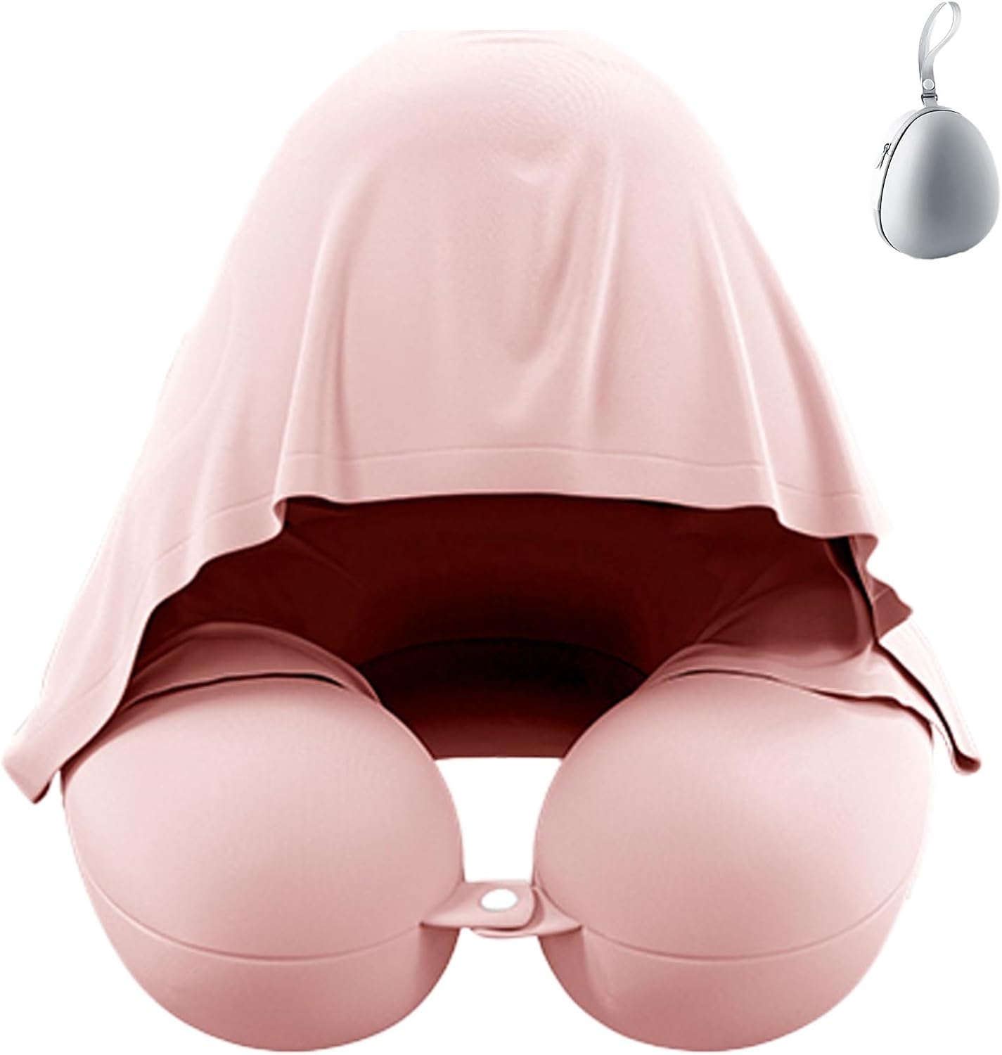 Neck Pillow with Shading Hood Breathable Fabric for Travel and Office