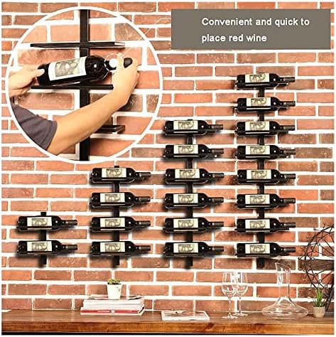 ALDEPO Wall-Mounted Wine Rack 4-Bottle Rustic Metal Holder