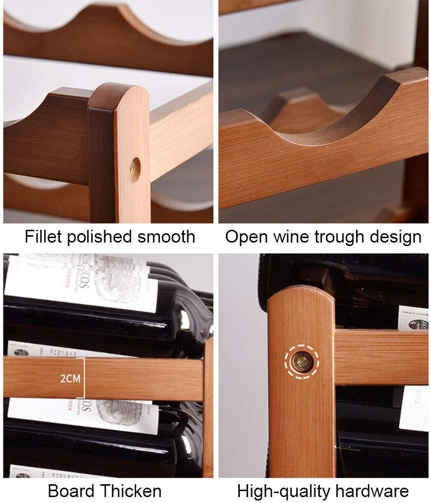 SGSG Bamboo Stackable Wine Rack with Neck Groove