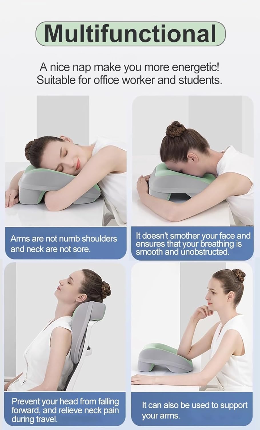 WAHHWF Desk Pillow for Napping - Comfortable Office Neck Pillow
