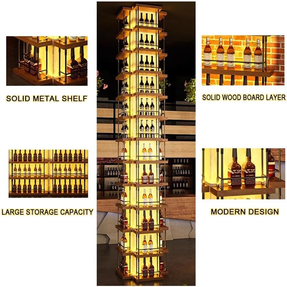 Freestanding Wine Rack With LED Lights