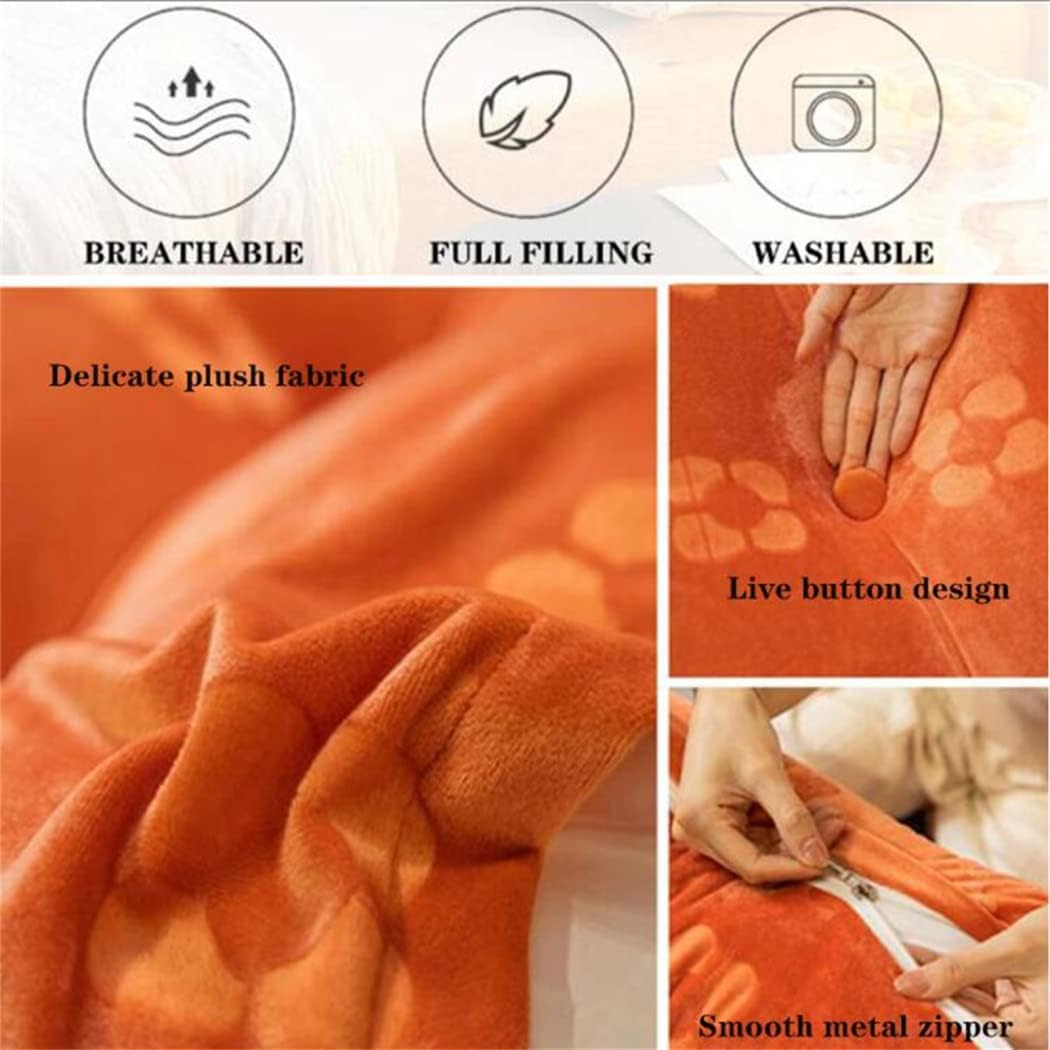 ZZYK Headboard Pillow Fleece Reading Cushion Large Bolster Support Orange 80cm