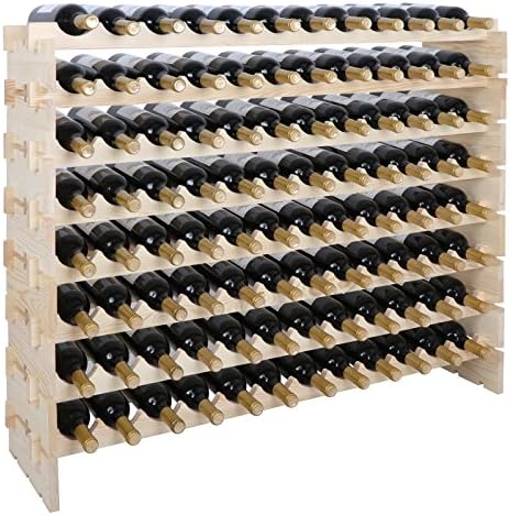 LEMY 8-Tier Freestanding Wine Rack 96 Bottles