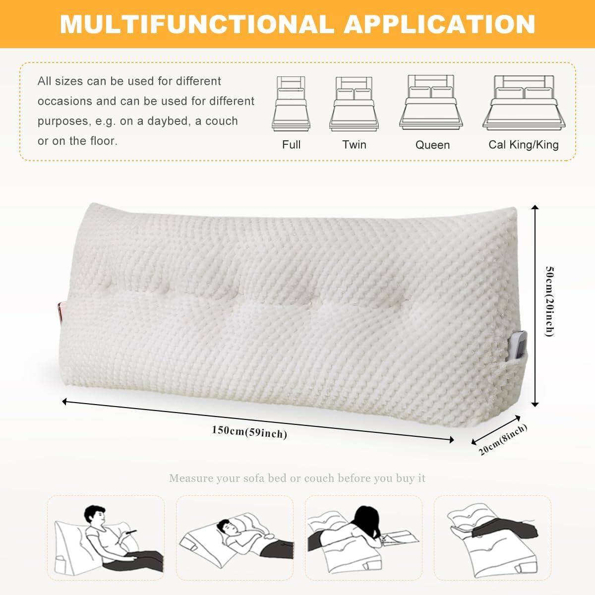 WUIOYNF Large Triangular Headboard Pillow