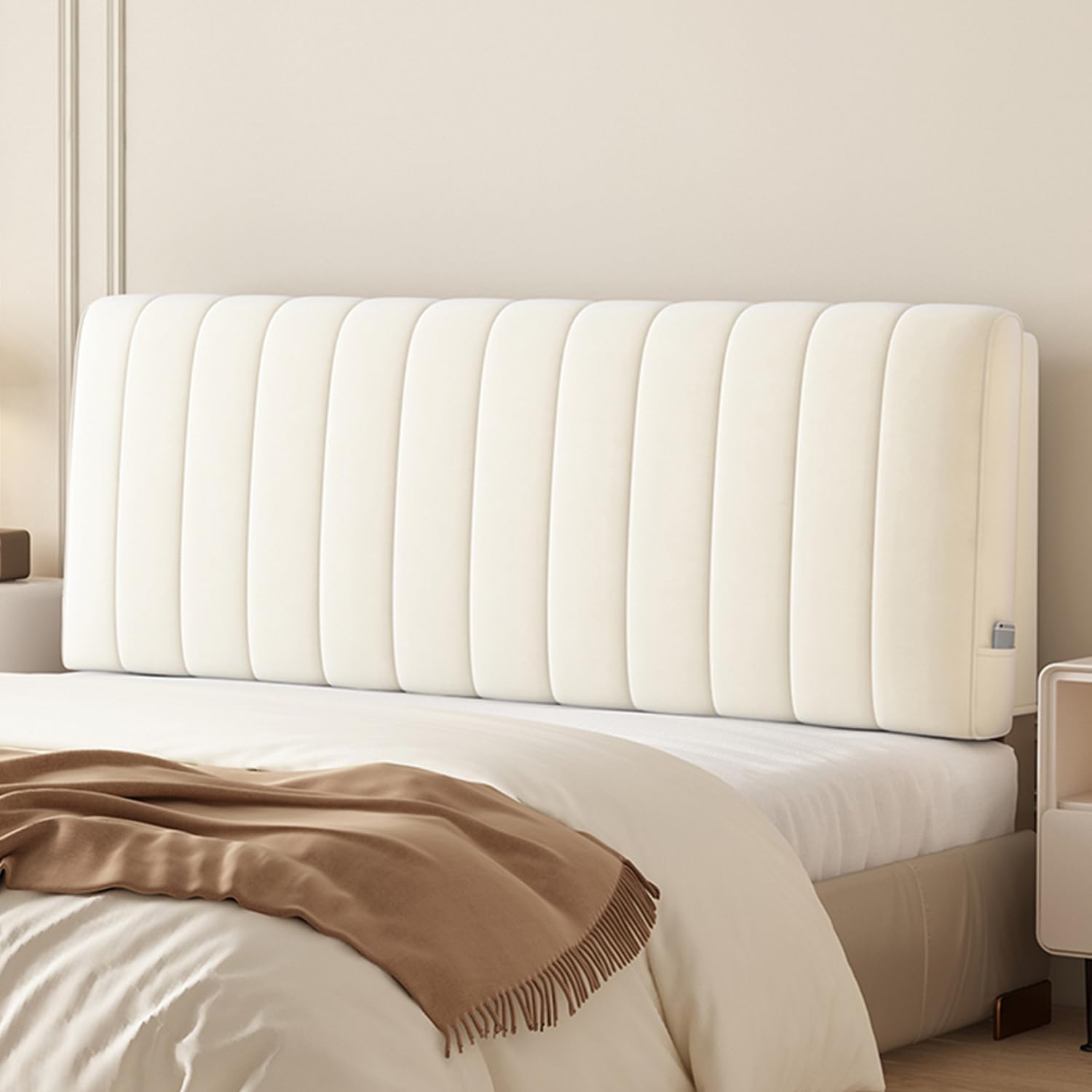 ZZYK Rectangle Upholstered Headboard Pillow for Bed
