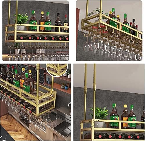 Height Adjustable 2-Layer Wall Wine Rack