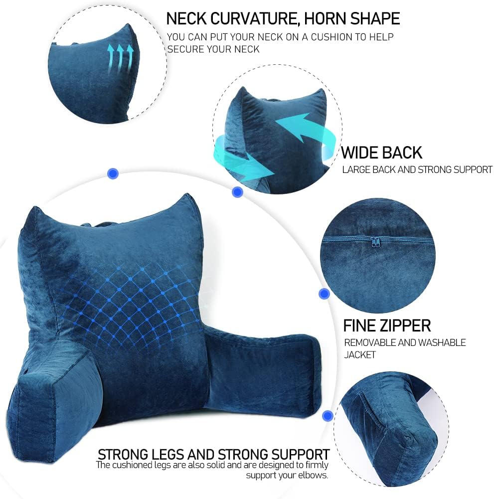 Neustern Reading Pillow with Pockets and Arms 1
