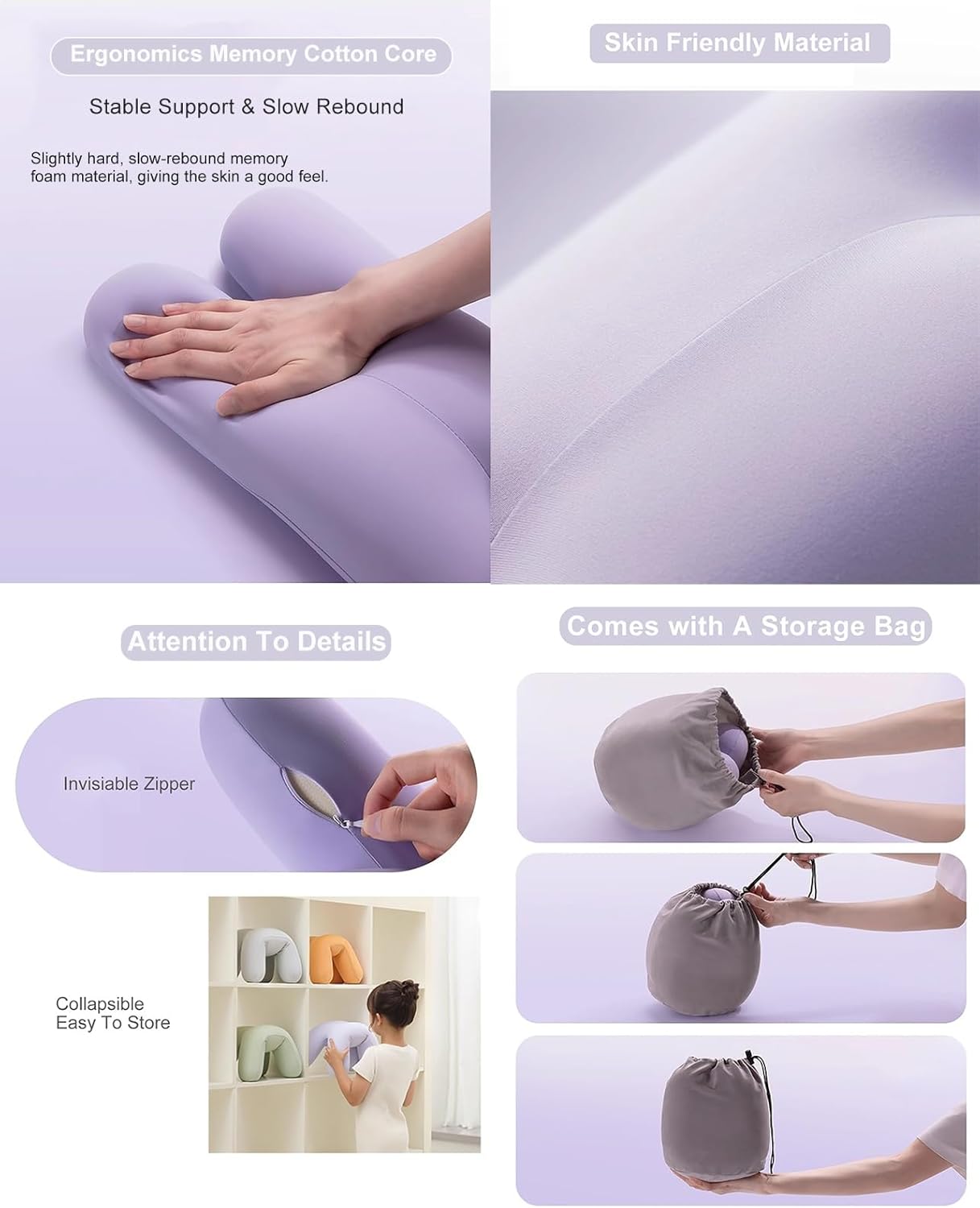 WAHHWF Face Down Massage Pillow with Memory Foam and Removable Cover