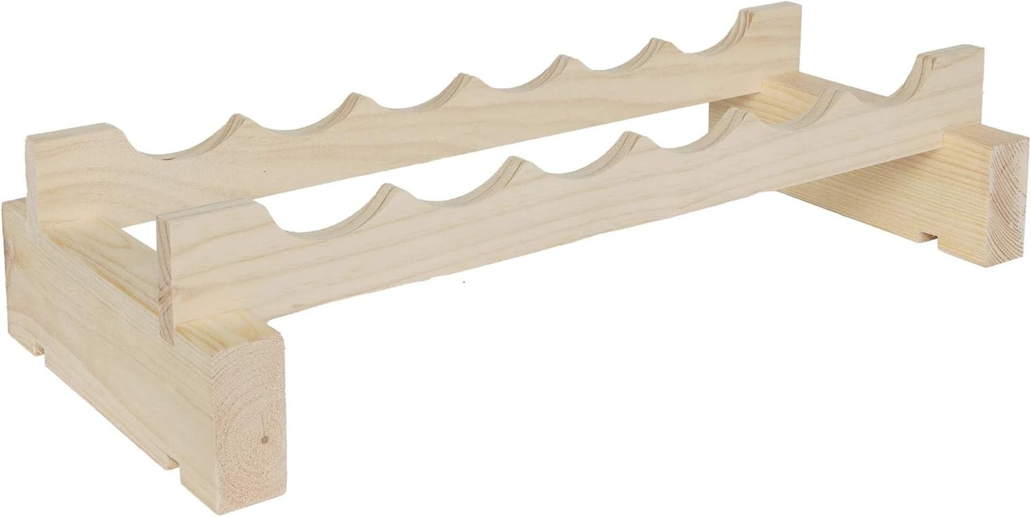 MODULARACK 6 Bottle Wide Wine Rack Dark Stain 1