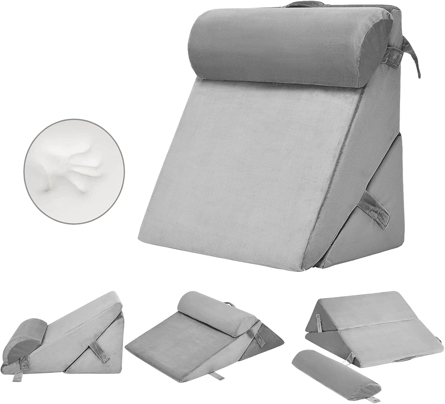 Giantex 12-in-1 Bed Wedge Pillow with Adjustable Back Support