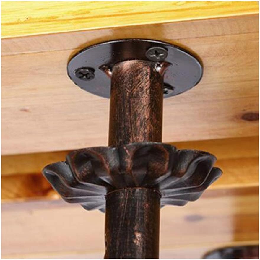 ULAINE Wall-Mounted Wine Glass Rack Lighted Brown Iron and Wood Design
