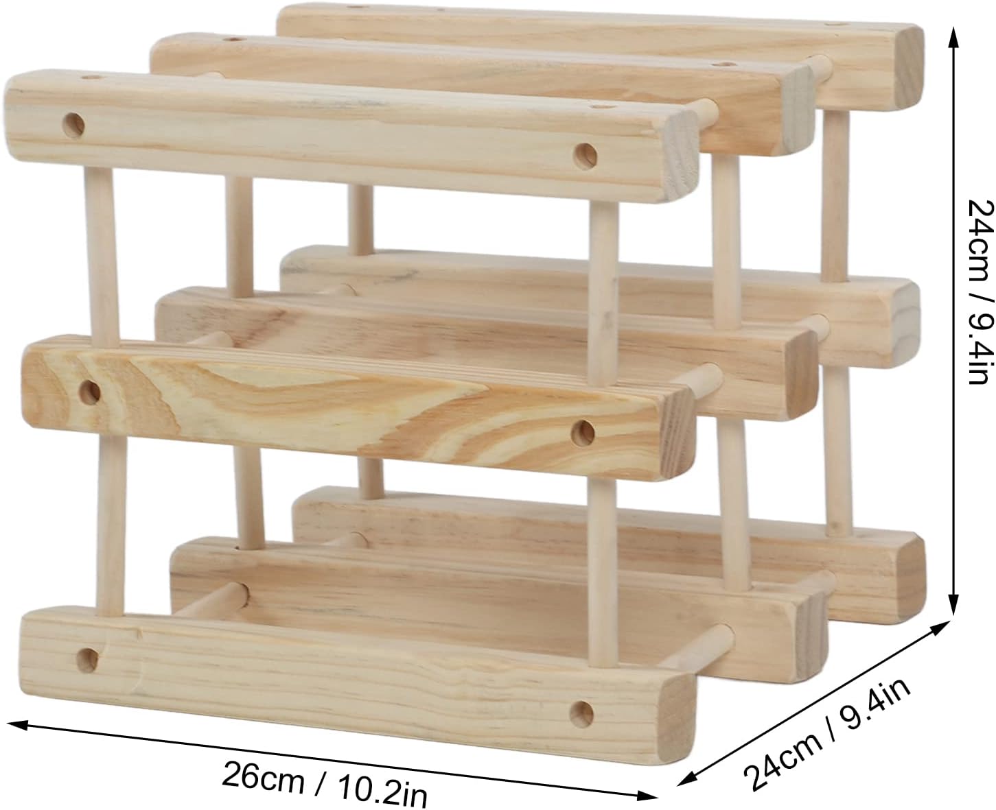 Asixxsix 6 Bottle Freestanding Wine Rack with 3 Tiers