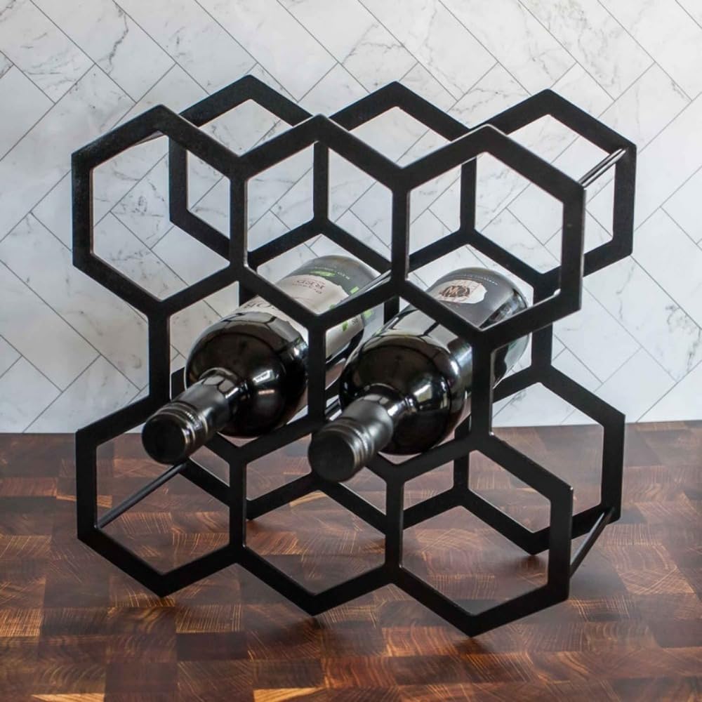 HANLX 8 Bottle Wrought Iron Wine Rack