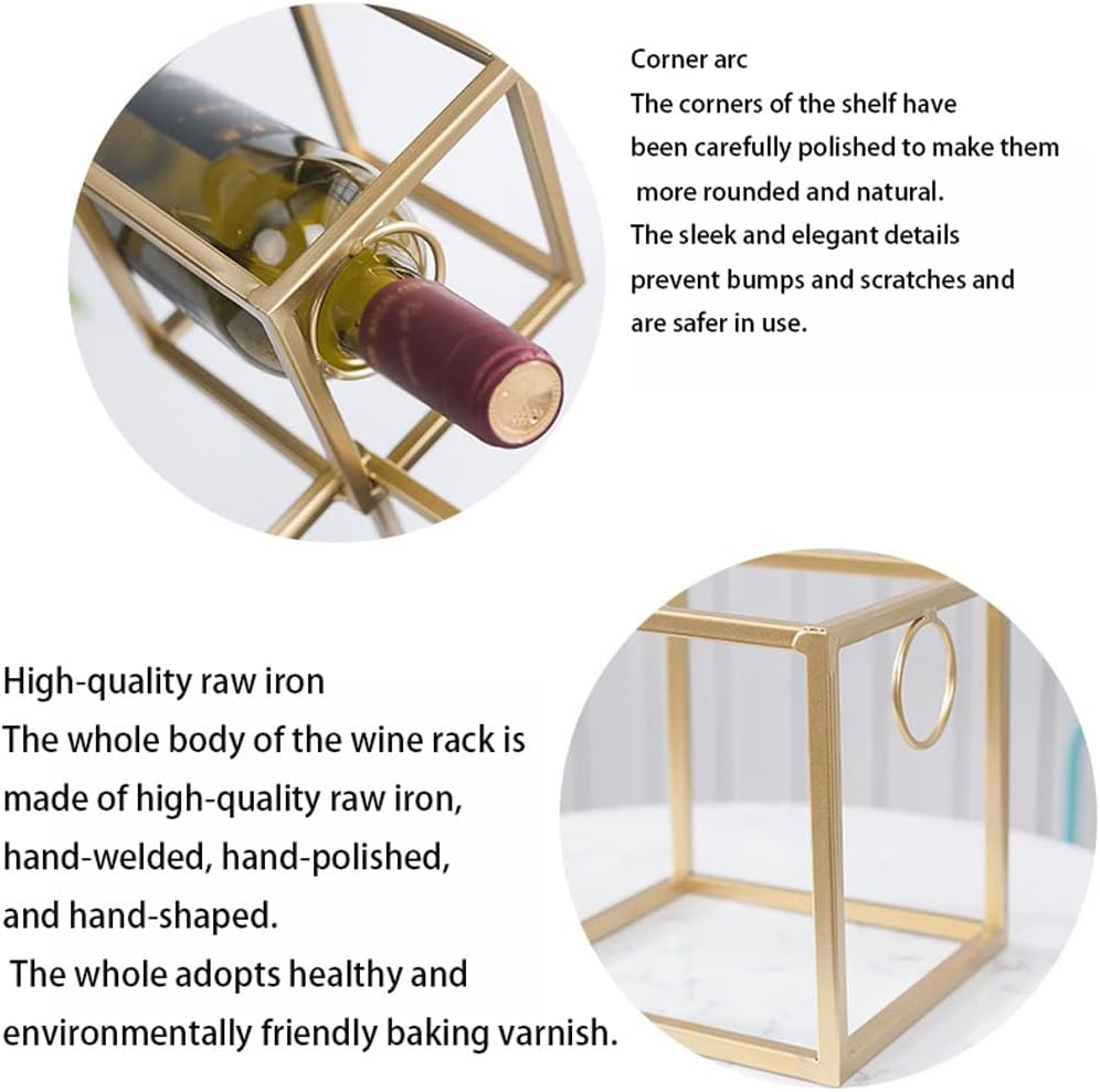 INKTUS Rustic Metal Wine Rack for Countertop Storage