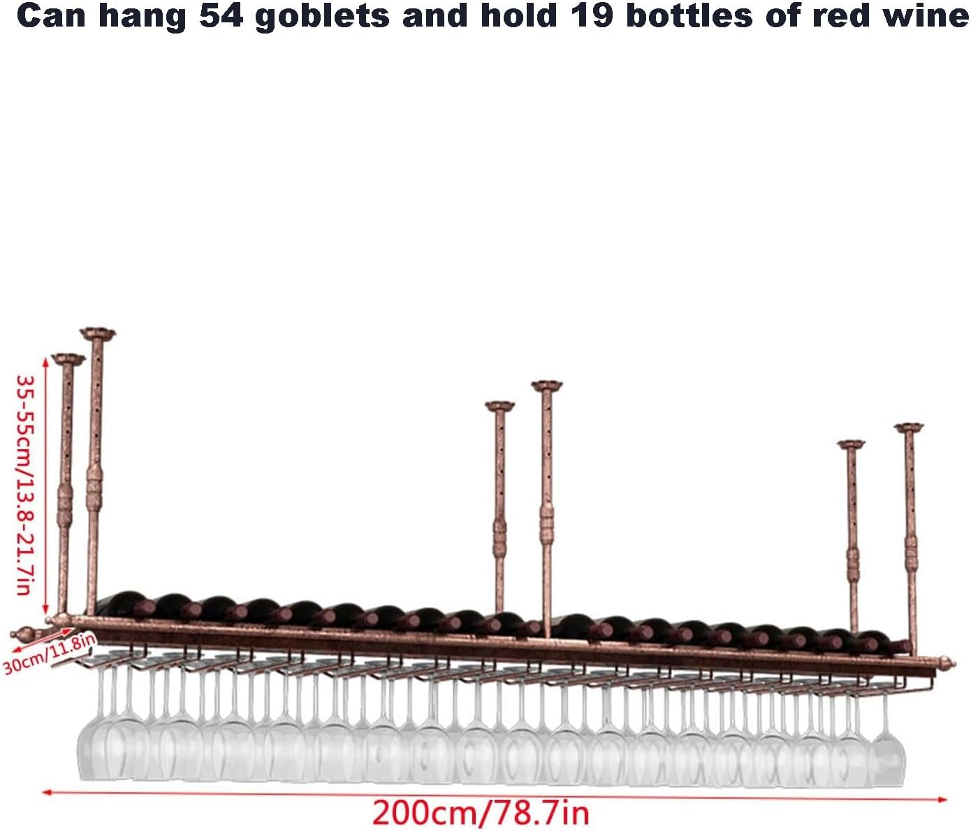 200x30cm Freestanding Wine Rack with Adjustable Height