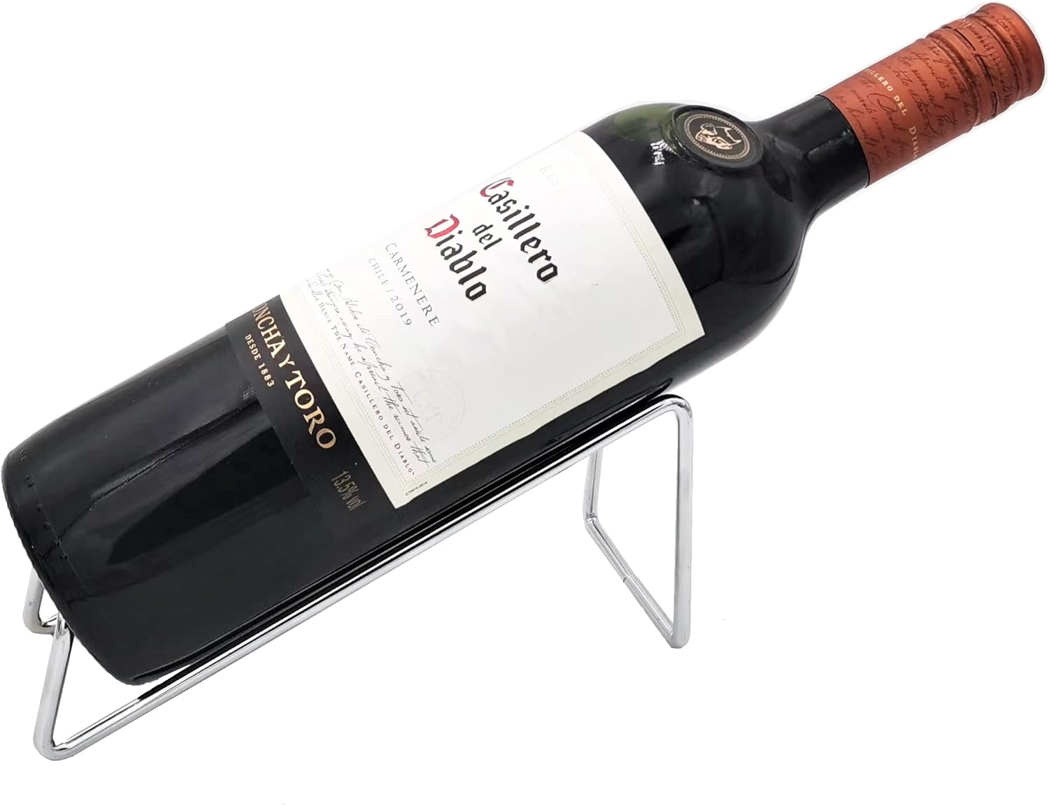 Frontier Simple Chrome Steel Wine Bottle Holder 1