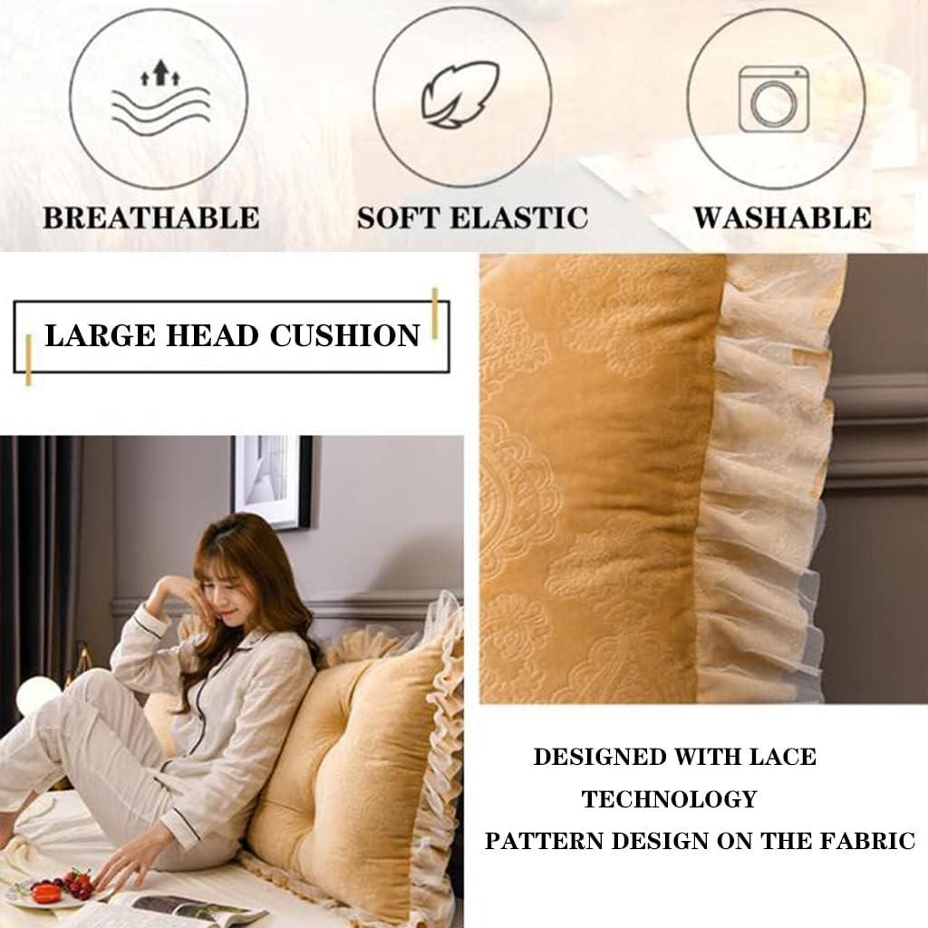 ZZYK Large Velvet Reading Pillow with Removable Cover