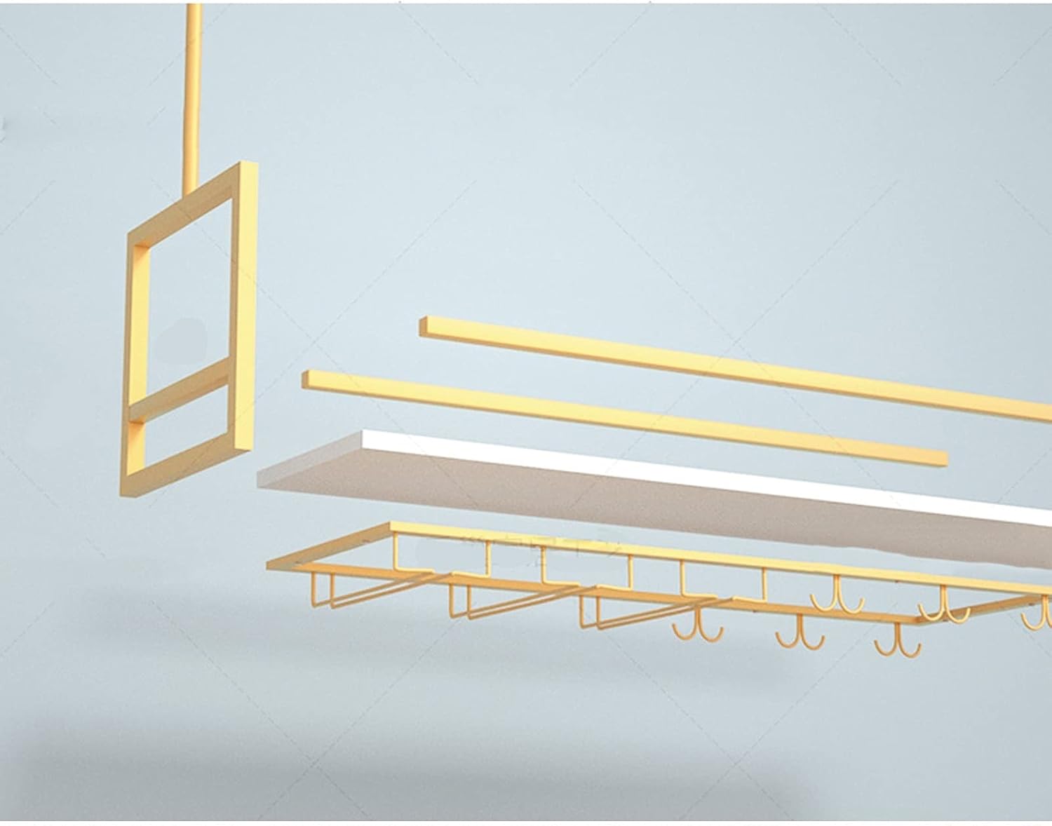 SENNIAN Hanging Wine Rack with Hooks and Shelf