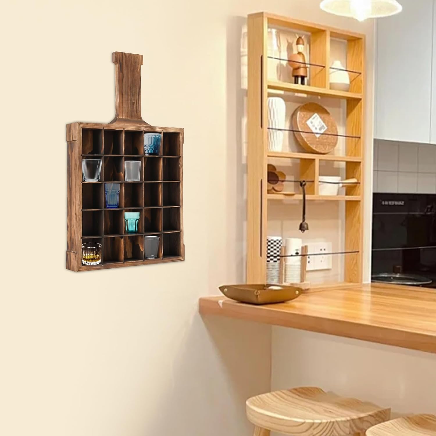 Eapmic Wall-Mounted Wine Glass Rack with 25 Compartments