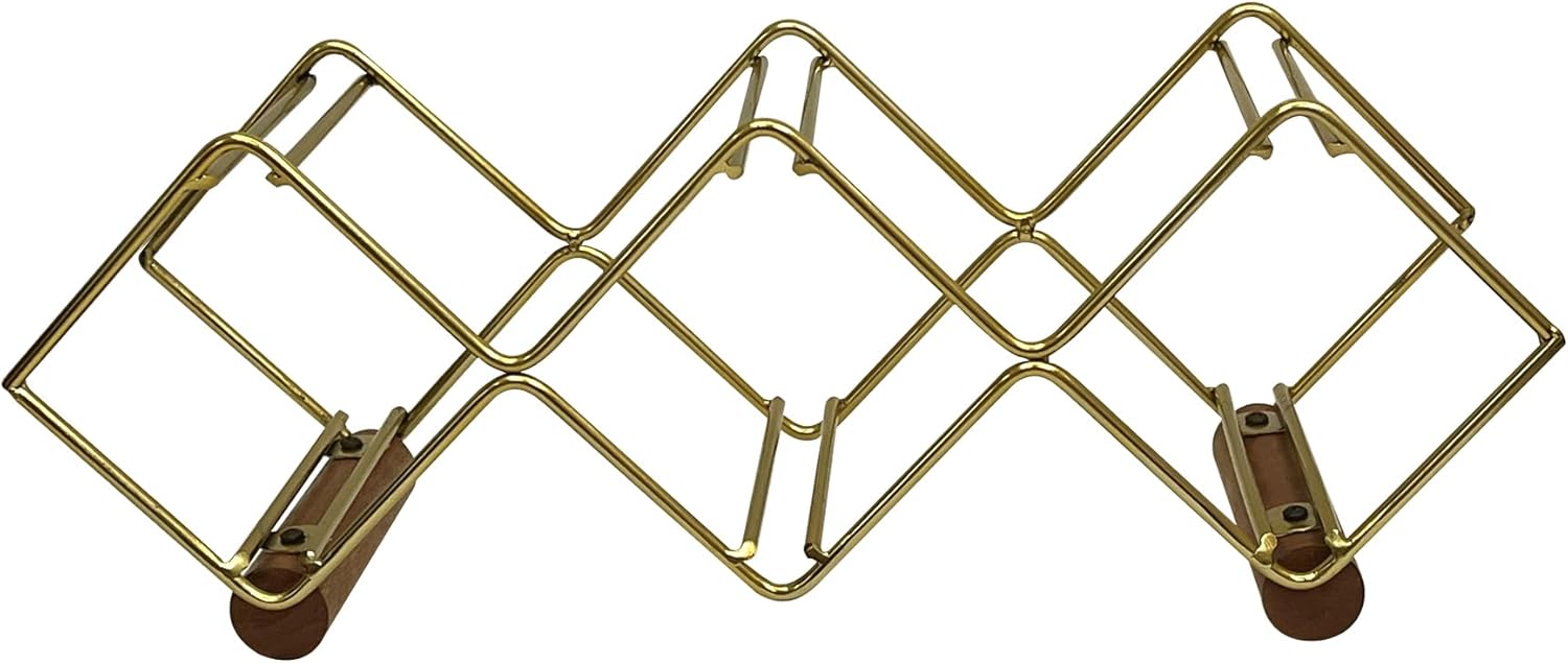 Nu Steel 5 Bottles Tabletop Wine Holder with Gold Finish 1