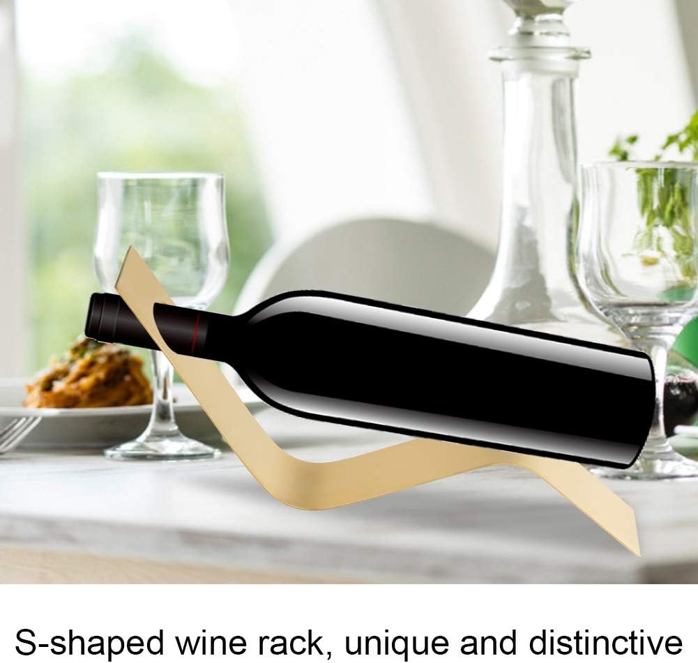 JOROBURO S-Shaped Wine Rack Gold 1