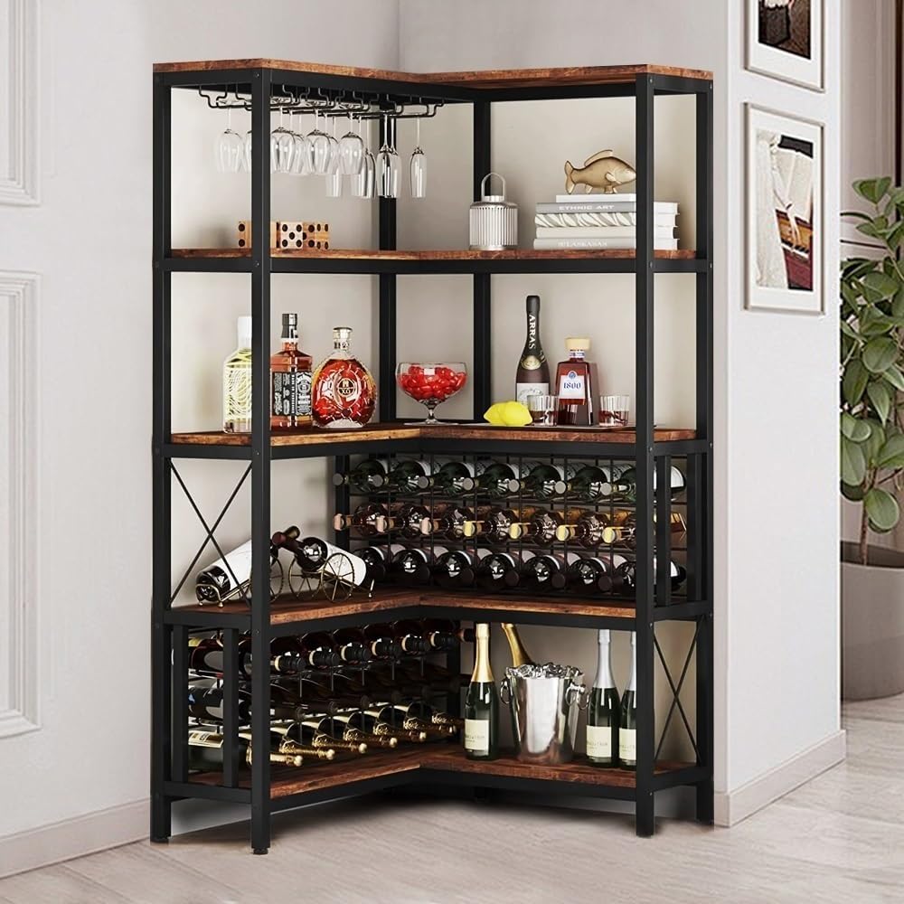 Industrial Freestanding Wine Cabinet with Storage