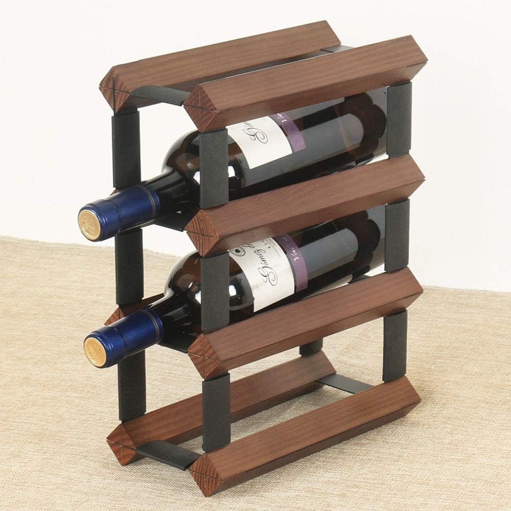 REMOTELY Bright Wooden 6 Bottle Freestanding Wine Rack